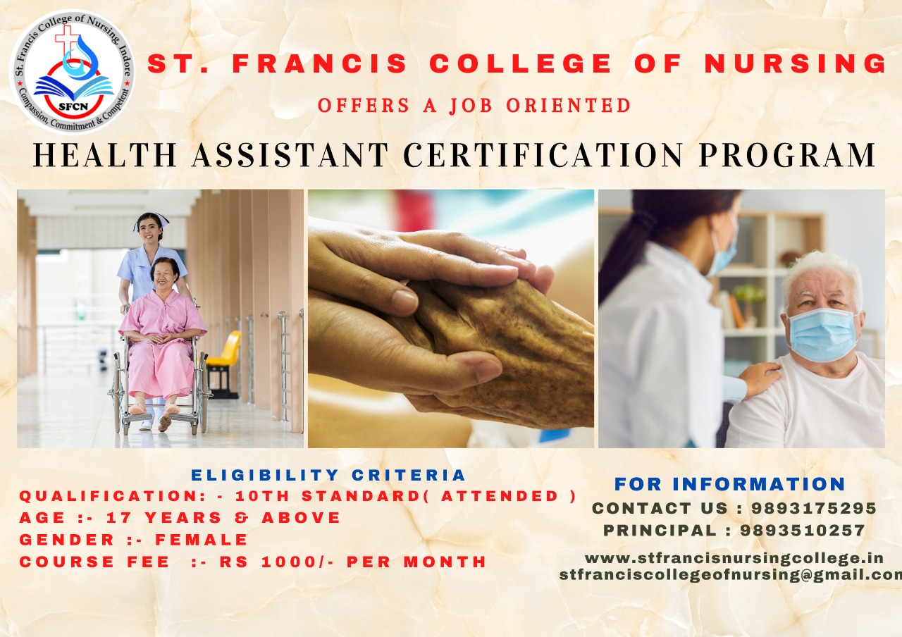 Health Assistant Certification Program at St. Francis Hospital, Indore