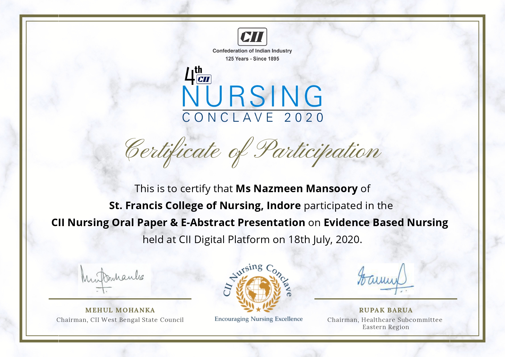 CII Nursing Conclave Ms Nazmeen Mansoory page 0001